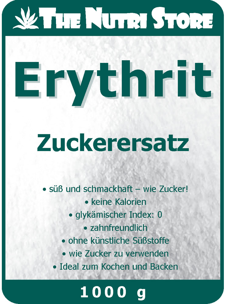Erythrit Zuckerersatz Pulver 1000 g | The Nutri Store